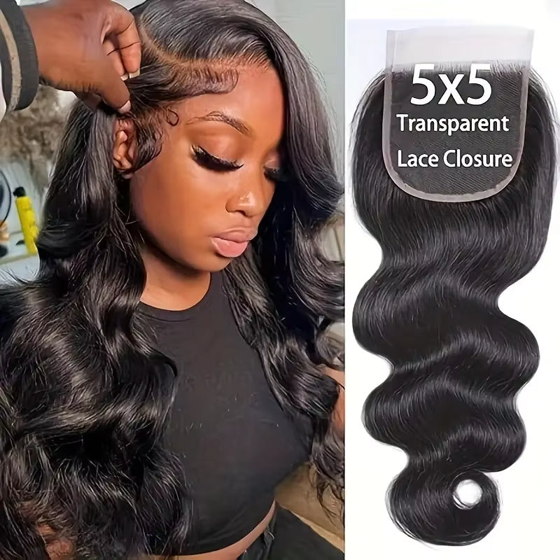 Perismoda Body Wave 5x5 Transparent HD Lace Closure Virgin Human Hair Frontal Closure